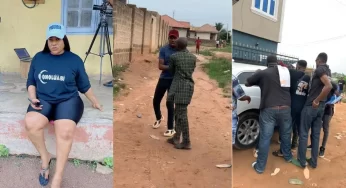 VIDEO: “Dem No Tell You Say I Be Garage Girl” – Nkechi Blessing Fumes As She Tackles Area Boys While Filming