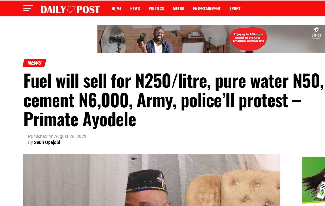 Primate Ayodele Prophecy 