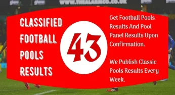 Classified Football Pool Fixtures: Week 43 Pool Result 2023 – Pool Agent UK 2022/2023