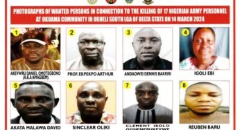 Military Declares Eight Wanted For Murder Of Soldiers In Delta