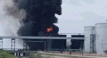 PHOTOS: ‘Minor Fire’ Touches Dangote Refinery Effluent Plant