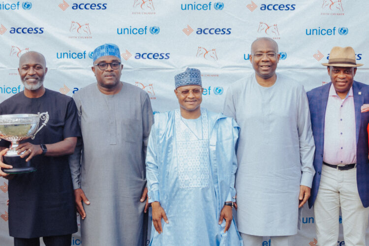 L-R: Roosevelt Ogbonna, FCA, CFA, Managing Director/CEO, Access Bank Group; Adamu Atta, Founder, Fifth Chukker; Uba Sani, Executive Governor, Kaduna; Aigboje Aig-Imoukhuede, CFR, Chairman, Access Holdings Plc, and Paul Usoro, SAN, Chairman, Access Bank Group, at the 2024 Access Bank UNICEF Charity Shield Polo Tournament held in Kaduna …Saturday.