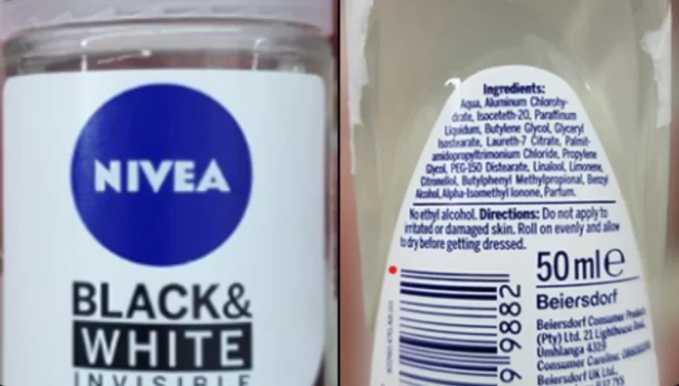 Recalled Nivea Roll-On Deodorant