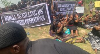 Rivers Community Protests Over Oil Spillage Allegedly Caused By Shell