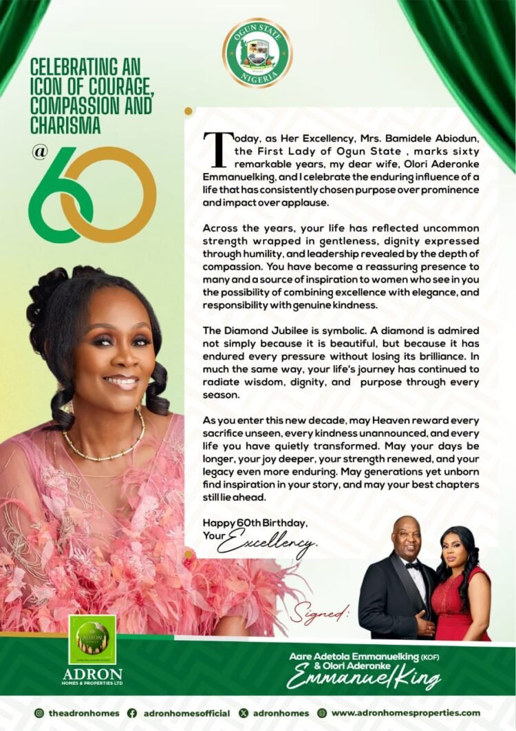 Ogun First Lady at 60
